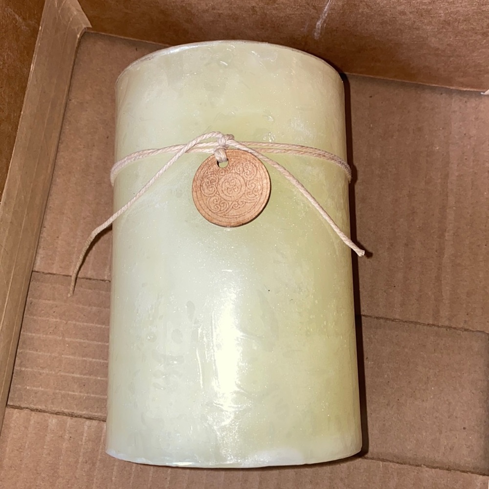 White unscented At Home candle set